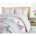 thumbnail image 3 of Ambesonne Butterfly Duvet Cover Set, Butterflies Pastel Tones, Twin, Rose Lilac and Mint Green, 3 of 4