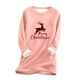 thumbnail image 2 of Pntutb Mujeres Sudadera de lana gruesa Manga larga Estampado Terciopelo Cálido Cuello redondo Ropa interior tops Pntutb Pntutb-912, 2 of 5