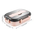 thumbnail image 3 of Lunch Box Thermal Insulated Food Container with lunch box portable Spoon Chopsticks Portable Food Grid Case, Small, 3 of 8