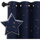 thumbnail image 1 of Cortinas opacas con estrellas para habitación de niños, niños y niñas, estrellas plateadas centelleantes, con aislamiento térmico, lindas cortinas gruesas y suaves, con ojales en la parte superior, 1 panel, 52 pulgadas de ancho x 63 pulgadas de largo, gris marino/plata 52 pulgadas x 96 pulgadas, 1 of 5