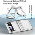 thumbnail image 2 of Compatible with Samsung Galaxy Z Flip 4 Case with Built-in Screen Protector, Hinge Protection Shockproof Anti-Scratches Electroplated Case Phone Cover Casefor Samsung Galaxy Z Flip 4 5G Silver, 2 of 7