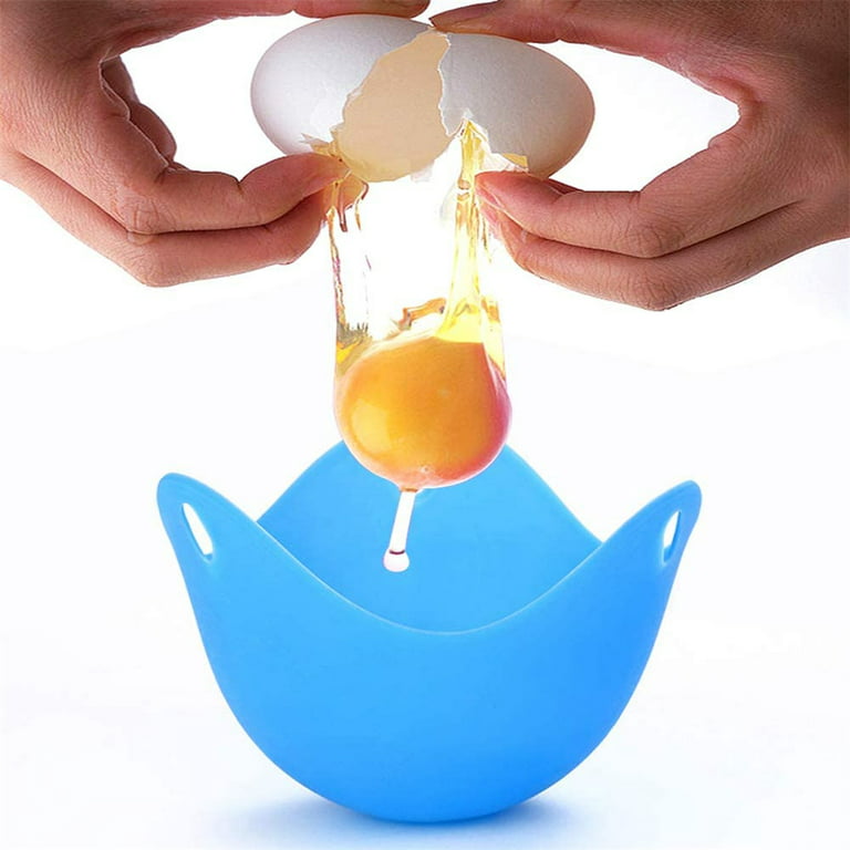 Kitzini Poached Egg Cup. Egg Coddler 4 Set. BPA Free. Microwave Egg Poacher.  Nonstick Egg Pod Perfect Silicone Egg Poacher. Easy to Use & Clean. No  Mess. 4 Sili…