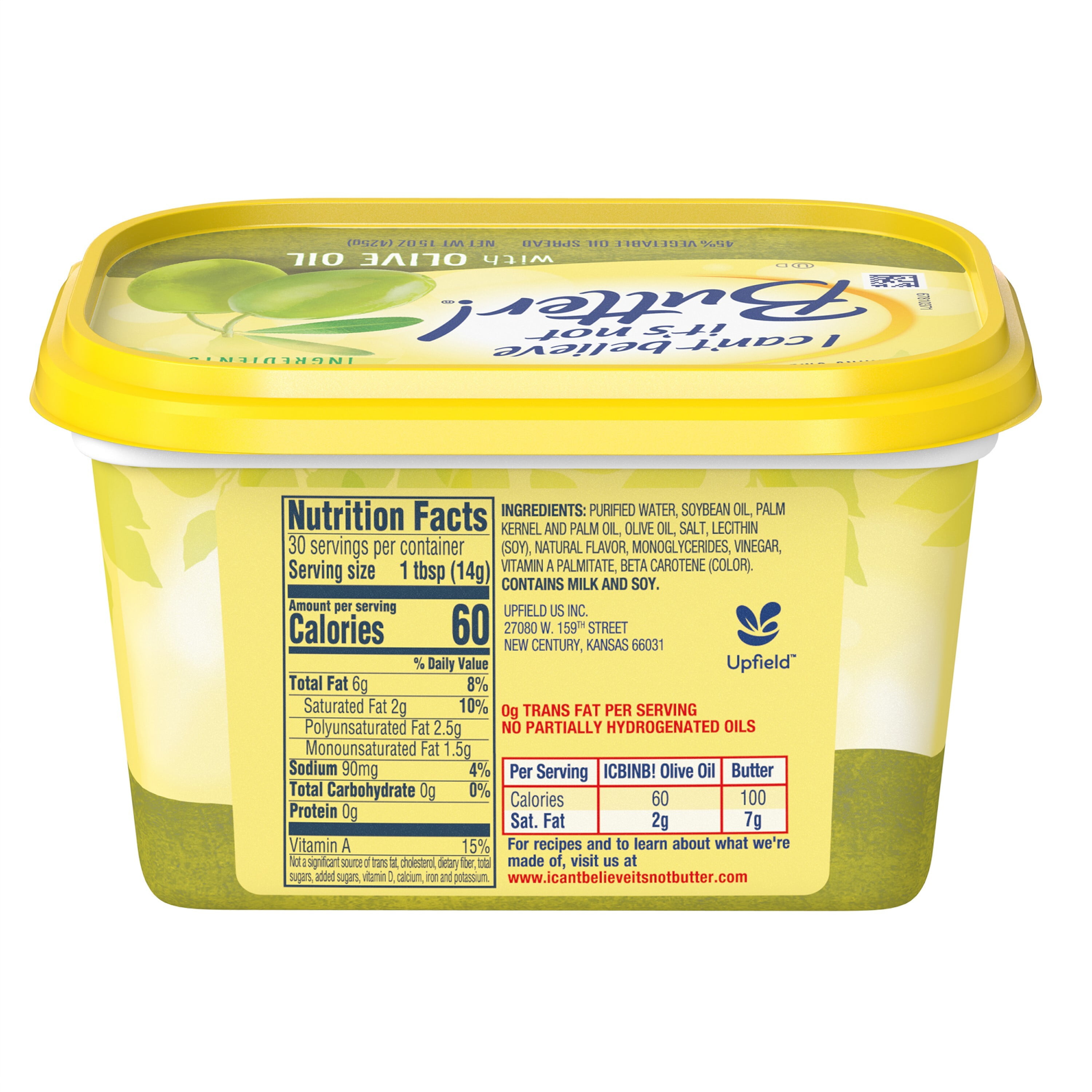 I Can't Believe It's Not Butter Olive Oil Spread, 15 oz
