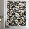 thumbnail image 5 of Happy Easter Small Stall Shower Curtain, Waterproof Shower Curtains for Bathroom, Spring Watercolor Rabbits Eggs Flower Black Washable Fabric Bath Curtain for Bathtub with Hooks 36x72 Inches, 5 of 9