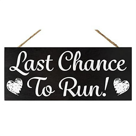 Chance to Run Ring Bearer Sign, Funny Wedding Sign, Wedding Decor, Made in USA (Black)