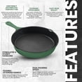 thumbnail image 5 of Utopia Kitchen Cast iron Skillets 3 Piece Set, Chefs Pan, Pre Seasoned Cast iron Skillets, 6, 8 & 10 Inches, Easy Use in the Oven, Stove, Grill, or Campfire, Green, 5 of 6