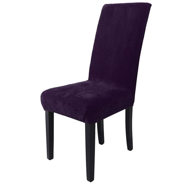 Unique Bargains Stretch Plush Short Dining Chair Cover Purple - Walmart