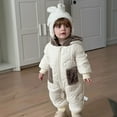 thumbnail image 5 of LRen Girls Down Coat Winter Warm Hooded Jacket Outerwear For Baby Toddler 0-24 Months,6-12 Months,Z2-Beige, 5 of 7