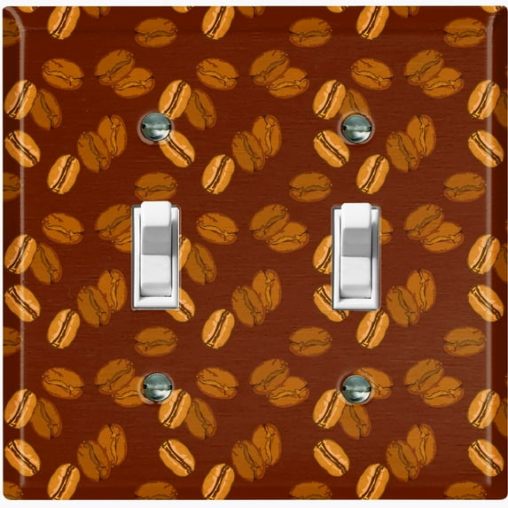 Metal Light Switch Plate Cover Mocha Coffee Beans Brown COF009