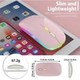 thumbnail image 3 of LED Wireless Mouse, Rechargeable Slim Silent Mouse 2.4G Portable Mobile Optical Office Mouse with USB & Type-c Receiver, 3 Adjustable DPI for Notebook, PC, Laptop, Computer, Desktop (Pink), 3 of 8