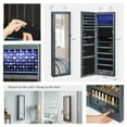 thumbnail image 6 of LEDREM LED Jewelry Cabinet Organizer - 47" Wall/Door Mount Armoire with Full-Length Mirror, 200+ Storage Slots & 2 Drawers, Rustic Blue, 6 of 7