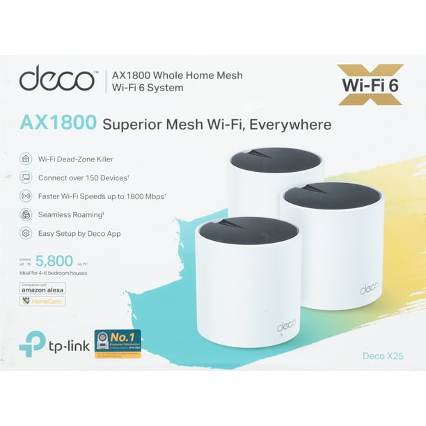 Tp-link Deco X25 3 Pack - Wi-fi System - Up To 5,800 Sq.ft - Walmart.com