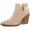 Nude, variant on Pennysue Women's Middle Heel Ankle Booties Light Brown Thick Heeled Stacked Short Boots Size 6.5M