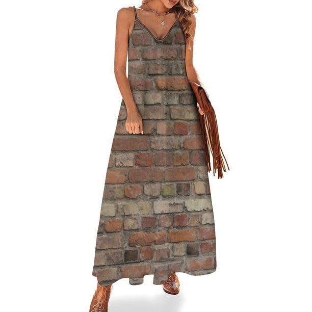Textura Construye la pared de ladrillos de la pared vintage con patrón de ladrillos rojos ligeramente erosionados HD Vestido sin mangas vestidos para eventos especiales