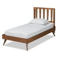 thumbnail image 2 of Baxton Studio Michi Modern Engineered Wood Slat Bed, Twin, Walnut Brown, 2 of 9