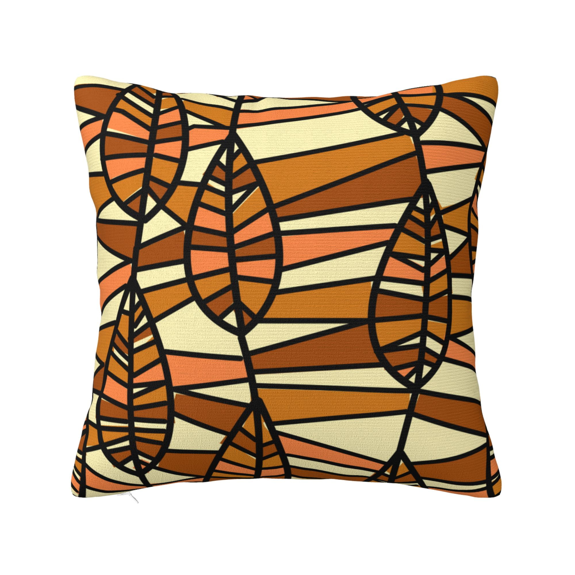 ZICANCN Autumn Brown Abstract Mosaic Decorative Throw Pillow Covers