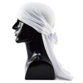 thumbnail image 2 of Yigetop Head Scarf for Women's Hair Street Dance Headscarf with Four Sides High Elastic Lace Up Silk Long Tail Hat for Men and Women Beanie for Women White one Size, 2 of 3