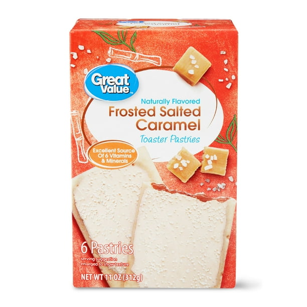 (5 Pack) Great Value Toaster Pastries, Frosted Salted Caramel, 6 Count