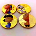 thumbnail image 4 of Nuevas monedas conmemorativas de la película Snoopy, Peanuts, Charlie Brown, moneda de metal de color dorado, figura de anime, juguetes de regalo de cumpleaños para niños, 4 of 4