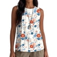thumbnail image 2 of Fewfanhot Women's 4th of July Floral Print Tank Top, Patriotic Sleeveless Blouse with Red White Blue Flowers, Casual Summer Independence Day Top, S-3XL, 2 of 6