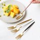thumbnail image 5 of Cateissary Tenedor de fruta, pastel de aperitivos, superficie de espejo de caramelo, vajilla, utensilios de cocina, palillos de sólidos, Mostrada Oro, 5 of 6