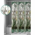 thumbnail image 4 of Retro Window Flowering Shower Curtain, 60" x 72", Green Theme Floral Butterflies Art Waterproof Bathroom Curtain Washable Shower Curtain Set with 12 Hooks, 4 of 6