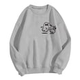 thumbnail image 5 of Halloween Sweatshirt for Women Cozy Autumn Sweatshirt Relaxed Fit Hoodless Pullover for Women Comfort Stylish Casual Wear Season Versatile Layer Light Gray XXL, 5 of 5