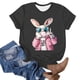 thumbnail image 4 of Puntoco Liquidación de blusas cortas para mujer, camisetas de manga corta con cuello redondo y estampado bonito a la moda para mujer, 4 of 4
