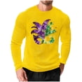 thumbnail image 1 of Mens Casual Camisetas de Manga Larga Cuello Redondo con Estampado de Carnaval, Suelto Elástico Top de Fitness para el Uso Diario, 1 of 5