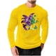 thumbnail image 1 of Mens Casual Camisetas de Manga Larga Cuello Redondo con Estampado de Carnaval, Suelto Elástico Top de Fitness para el Uso Diario, 1 of 5
