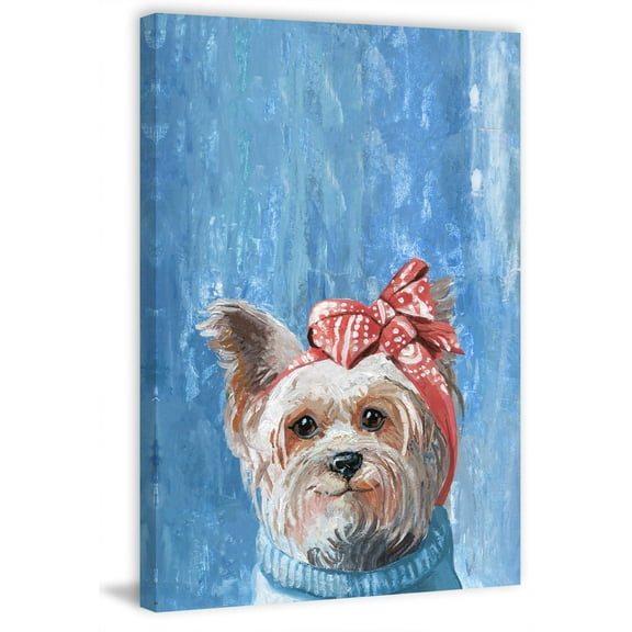 Marmont Hill "Pups in Lace" Painting Print on Wrapped Canvas