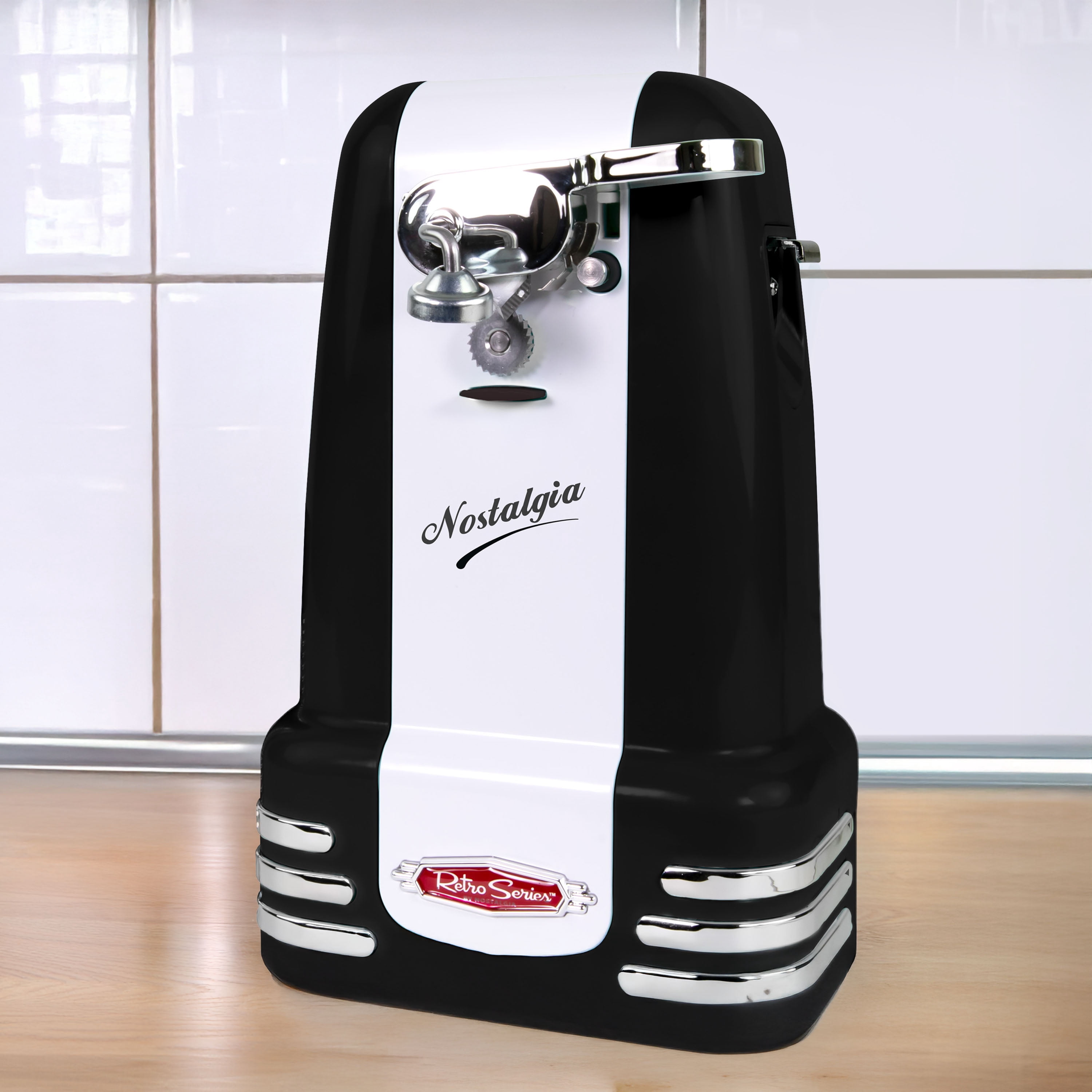 Nostalgia Retro Can Opener, Electric Can Opener with Built-in