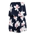 thumbnail image 5 of Gyexs Strapless Rompers for Women Boho Floral Summer Casual Jumpsuits 2026 Beach Vacation Clothes, Dark Blue Size XL, 5 of 6