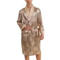 thumbnail image 3 of SWSMCLT Men's 2 Piece Bathrobe Soft Pajama Set Comfy With Pajama Short Luxury Halloween Cool Spaghetti Strap Pajamas Khaki Large, 3 of 5