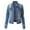 Dark Blue, variant on Jacenvly Spring Womens Jackets Fleece Clearance Solid Denim Jacket Soft Warm Long Sleeve Outerwear Lapels Pocket Button up Coats Leisure Trendy Thigh Length Blouse