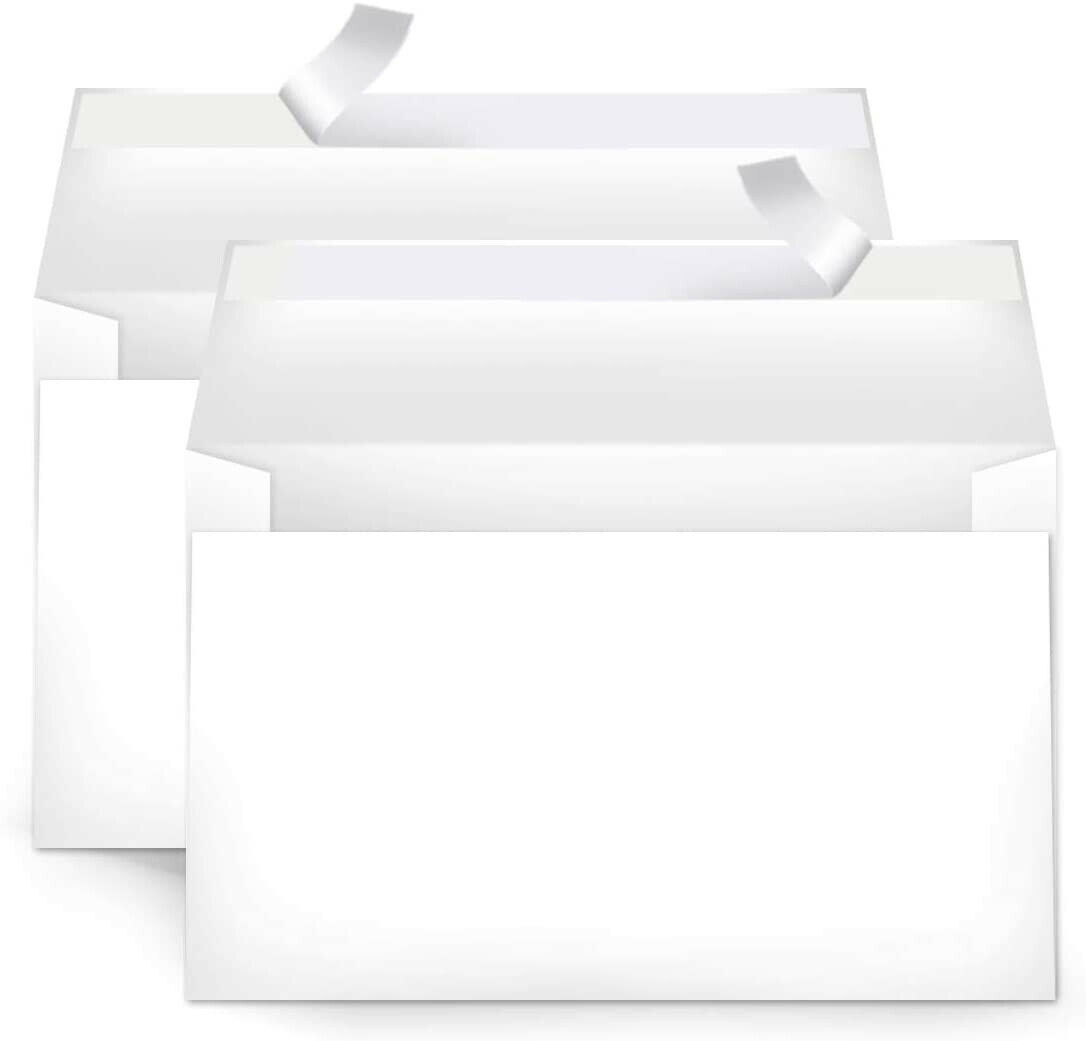 200 Blank White Invitation Envelopes for Wedding Card A7 Self Seal 5.25