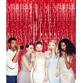 thumbnail image 2 of Red Foil Fringe Curtain, Metallic Photo Booth Backdrop Tinsel Door Curtains for Wedding Birthday Bridal Shower Baby Shower Bachelorette Christmas Party Decorations(3 Pack, 6.56ft x 3.28ft), 2 of 6