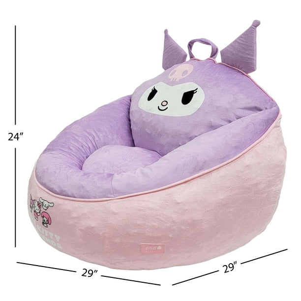 Hello Kitty Friends Kuromi Kids Compressed Foam Bean Bag Chair Hello Kitty Friends Kuromi Kids Compressed Foam Bean Bag Chair