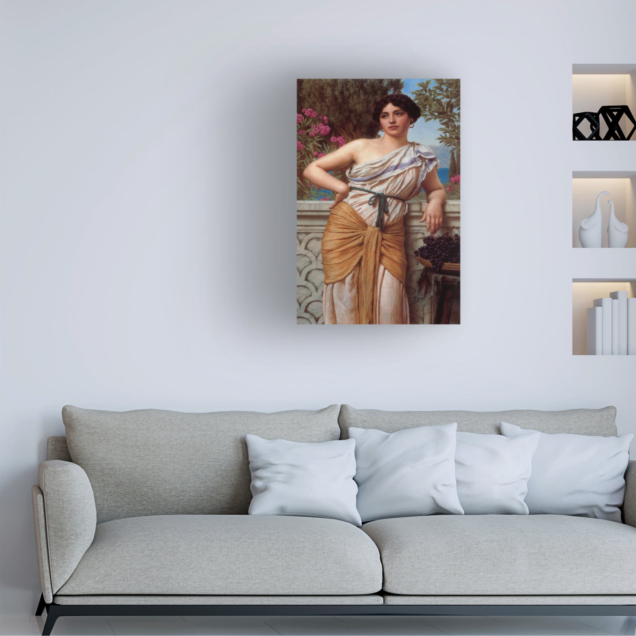Canvas Wall Art - Masters Collection 'Reverie 1912 John William Godward' Wall Art for Living Room, Bedroom, or Office Décor by Trademark Fine Art - 12 x 19 Inches