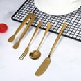 thumbnail image 6 of DEEPCRAFF 1Set Modern Style Gold Serving Utensils with Forks Spoons and Tongs for Hosting Essential in Restaurants, 6 of 8