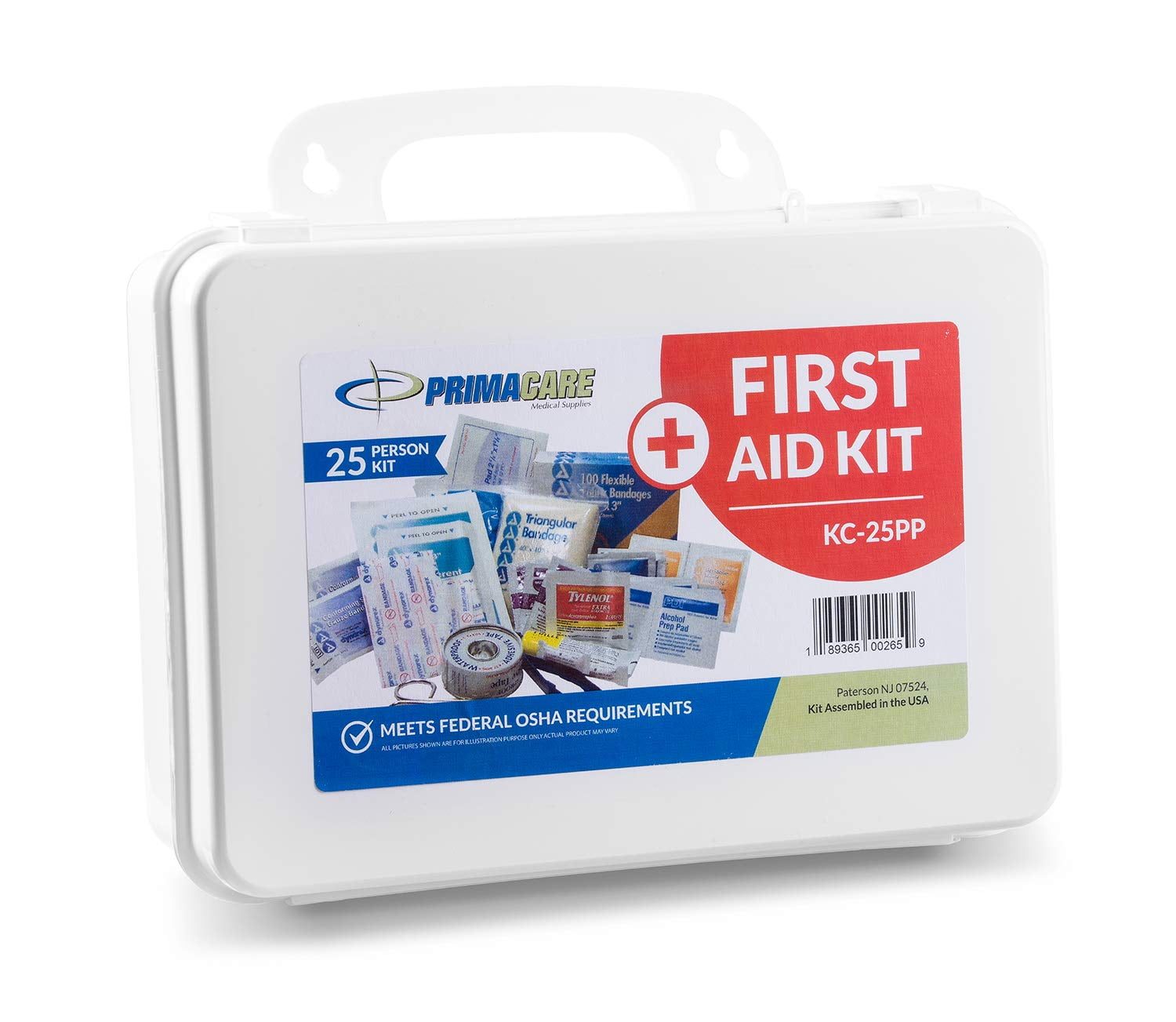 Primacare KC-25PM 25 Person Medium Emergency Preparedness First Aid Kit for Home, School and Office, Wall Mounted