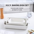 thumbnail image 4 of ZJTER Bakeware Set, Ceramic Baking Dish Set, Rectangular Casserole Dish Set, lasagna Pan, Baking Pans Set for Cooking, Cake Dinner, Kitchen, 9 x 13 Inches, 3-Piece (Set of 3, White), 4 of 7