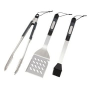 Cuisinart 3 Piece Stainless Steel Barbecue Tool Set - Set Includes Spatula, Locking Tongs And A Silicon Basting Brush