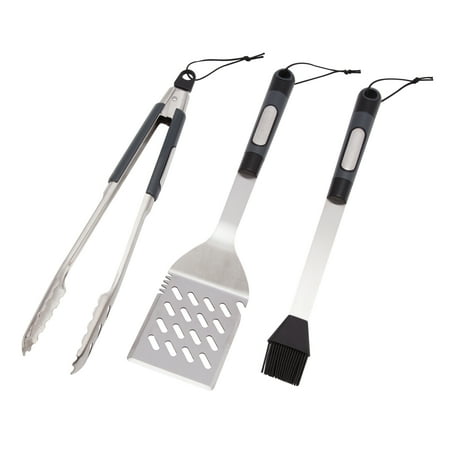 Cuisinart® 3 Piece Stainless Steel Barbecue Tool Set - Set Includes Spatula, Locking Tongs And A Silicon Basting