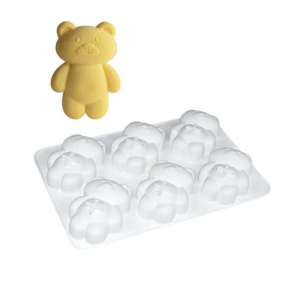 6 Grids Silicone Bear Shape Mold for Muffins and Chocolates Mousses Cake Mould Nonstick Bakewares for Family Gatherings