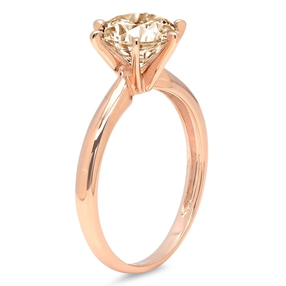1 ct Round Cut Natural Morganite Solitaire Engagement Ring for Women in 18K Rose Gold