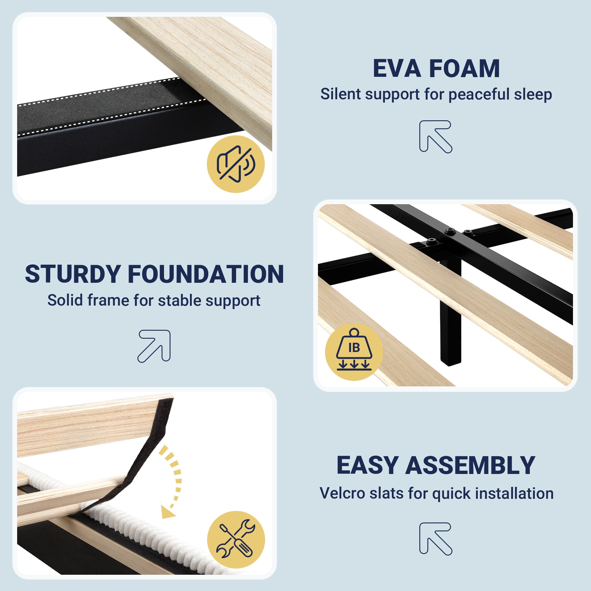 Allewie Queen Bed Frame, Upholstered Platform Bed, Adjustable Vertical Channel Tufted Headboard, Corduroy Fabric, Modern Low Profile, Wooden Slats, No Box Spring Needed, Easy Assembly, White