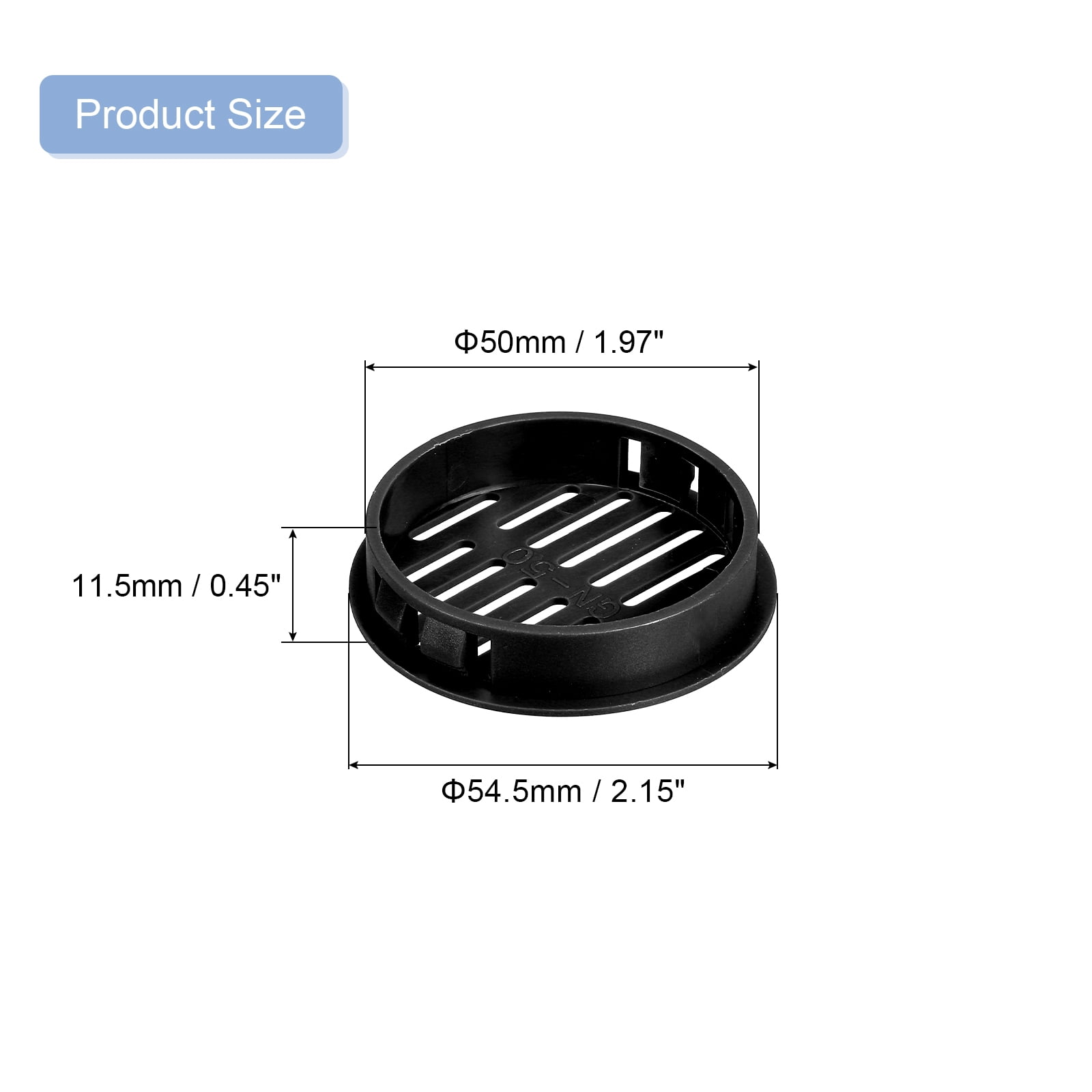 Uxcell 36Pcs 50mm/1.97" Circular Soffit Air Vents, Plastic Soffit Vent Cover, Round Mesh Hole Louver for Bathroom Kitchen Cabinet Wardrobe, Black
