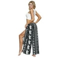 thumbnail image 3 of Women's Summer Fashion Wide Leg Flowy Pants Palazzo Slit Yoga Casual Loose Beach Boho Hippie Bohemian Pilate, 3 of 6