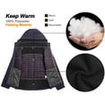 thumbnail image 4 of Little Donkey Andy Women's Lightweight Insulated Hybrid Jacket for Hiking Running Ski Warm Purple XXL, 4 of 7